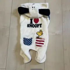 【美品］SNOOPY 犬用フード付きウェア ロンパース Mサイズ