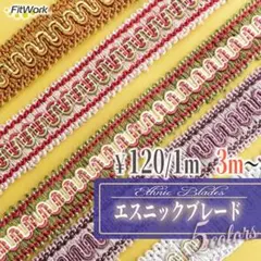 カット売り ブレード エスニック 5種類 リボン ハンドメイド 資材 装飾 手芸