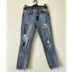 GAP/TRUE SKINNY/ＸＳ〜Ｓ/ダメージスキニーデニム/ライトブルー