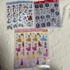 【匿名配送】9点　ペタペタシール ディズニー 3種　ダイソー　アリス　プリンセス