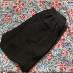 GU サマナルパンツ 10分丈 リブ ブラック 110cm