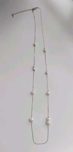 ロングパールネックレス