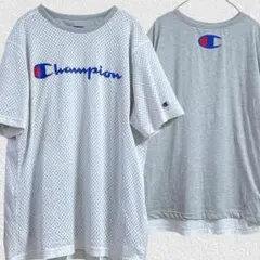 Champion リバーシブル Tシャツ メッシュ メンズ 白T グレー