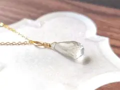 天然石14kgf　グリーンアメジストのネックレス　金属アレルギー対応