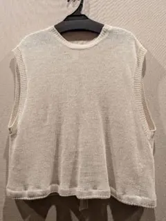 Soクリーム色 ニット ベスト