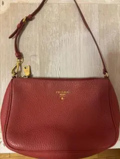 PRADA レッド ショルダーバッグ　ハンドバッグ　ポーチ