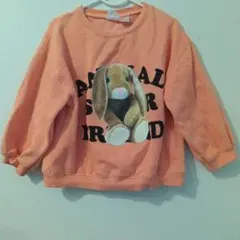 うさぎプリント　トレーナー　微起毛