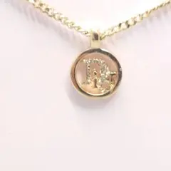 Dior ロゴ　ラウンド　ネックレス　CD　ペンダント　GP ゴールド