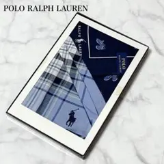 未使用✨ポロラルフローレン ハンカチ メンズ　2枚セット 青 紺 チェック 靴