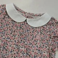 花柄ロンパース 白い襟付き GAP60cm