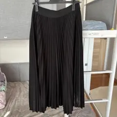 ブラック ロング プリーツスカート