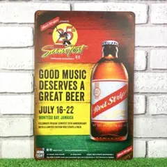 331番】レッドストライプ ジャマイカ ビール レゲエ ラスタ お酒 ブリキ看板