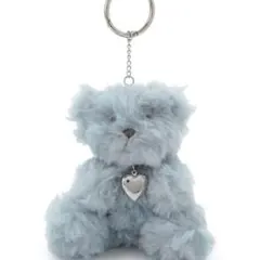 【新品未使用】ジェラピケ ハート型ロケット付きのファーベアチャーム ブルー