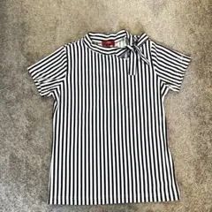 キャロウェイレッドレーベル ストライプリボン付きハイネックシャツ Mサイズ