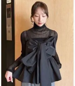 FRAY I.D ペプラムリボントップス BLK 0サイズ タグ付き新品 - メルカリ