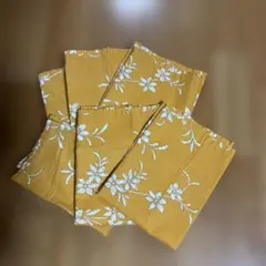 座布団カバー 黄色 花柄　6枚