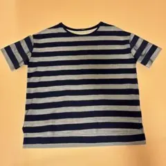 エモダ　EMODA ストライプ 半袖Tシャツ ネイビー/グレー