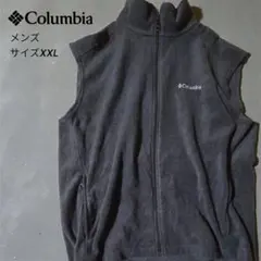 ​コロンビア フリースベスト XXL 身幅66 着丈78超ビッグサイズ 黒 古着