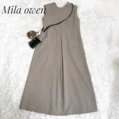 【美品】Mila owen ノースリーブ タック ワンピース S ミックス