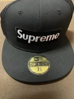 Supreme×NEW ERA ベースボールキャップ　ブラック 7 3/8
