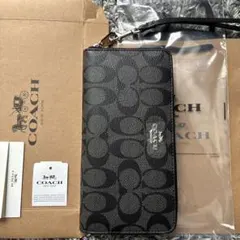COACH 長財布 ブラック　シグネチャー　新品 未使用 コーチ