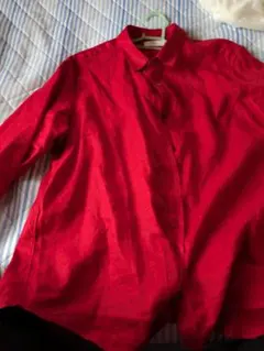 ユニクロ　プレミアムリネンシャツ　レッド　3XL