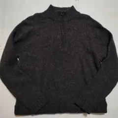CHAPS ラルフローレン ウール100%ハーフジップセーター ダークグレー M