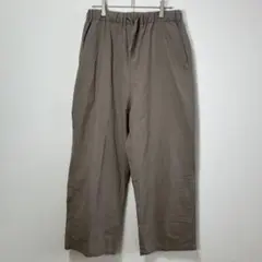 【Kutir】ベージュ イージーワイドパンツ ゆったり 軽い 通気性 /M