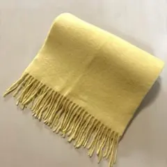 レモンイエロー　ウールマフラー　170×30cm 優しいたまご色