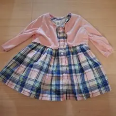 baby GAP チェック柄 ワンピース12-18months　カーディガンつき