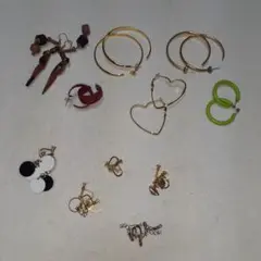 カラフルピアス＆イヤリング11点セット