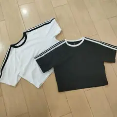 ユニクロ　ガールズ　エアリズムコットンクロップドTシャツ　150cm