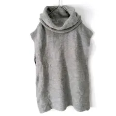 ニット　セーター　チュニック　グレー　タートルネック　体型カバー　ゆったり
