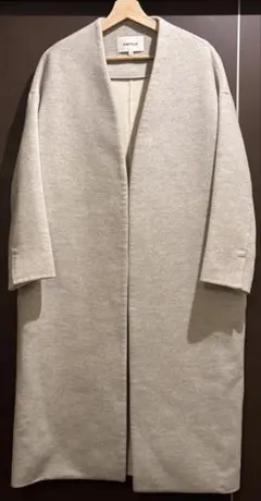 未使用級✨エンフォルド ノーカラーコート ダブルフェイス ロング グレー 36 未使用級✨エンフォルド ノーカラーコート ダブルフェイス ロング