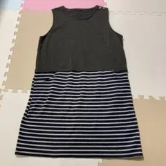 マタニティ ワンピース 裏起毛ノースリーブ ＬＬサイズ