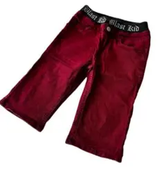 半ズボン ハーフズボン キッズ　160 ワインレッド　ストレッチ