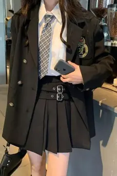 【訳あり】小学校卒業式　女子　制服風スーツ4点セット　大きめ　XLサイズ