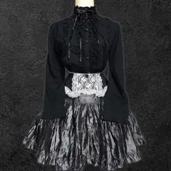 axes femme 平成ギャル 黒フリル薔薇ボタンブラウス ゴシック Y2K