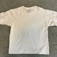 adidas トレフォイル刺繍 Tシャツ ホワイト Oサイズ