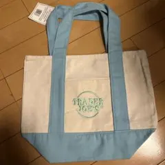 TRADER JOE'S ミニパステルキャンバストートバッグ　ブルー