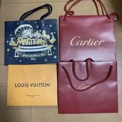 ルイヴィトン　カルティエ　ショップ袋4枚セット