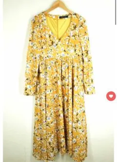 SPIRALGIRL フラワープリント長袖ワンピース