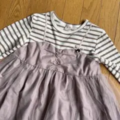 プティマイン！ストライプとチュールのワンピース