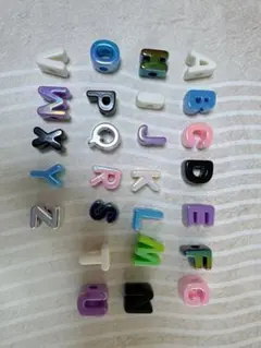 26個セット 大穴アルファベットビーズ　ハンドメイド用　スマホストラップ　01