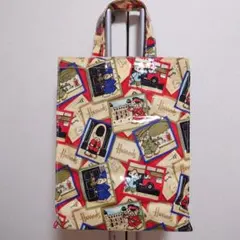 Harrods ハロッズ トートバッグ PVC加工 底板付き