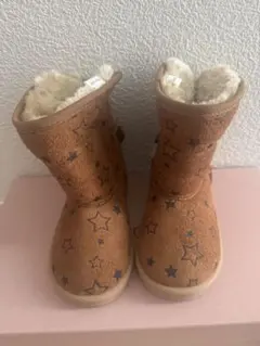 星柄ブラウンショートブーツ