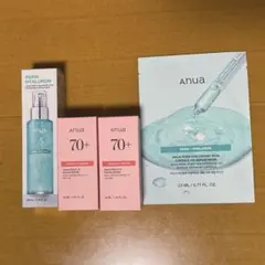 Anua 4点セット（桃70ナイアシンセラム、PDRNミスト、PDRNパック）