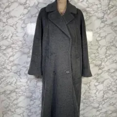 ANNE KLEIN II　（8）　USA製　アルパカ混ロングコート　グレー