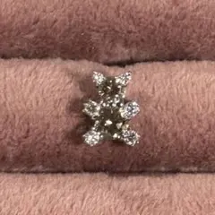 K18WG ダイヤモンド　くまちゃん　ペンダントトップ