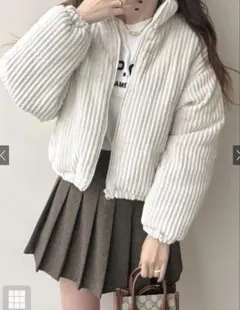 ま*お様 GRL コーデュロイダウンジャケット[dk1332] アイボリー